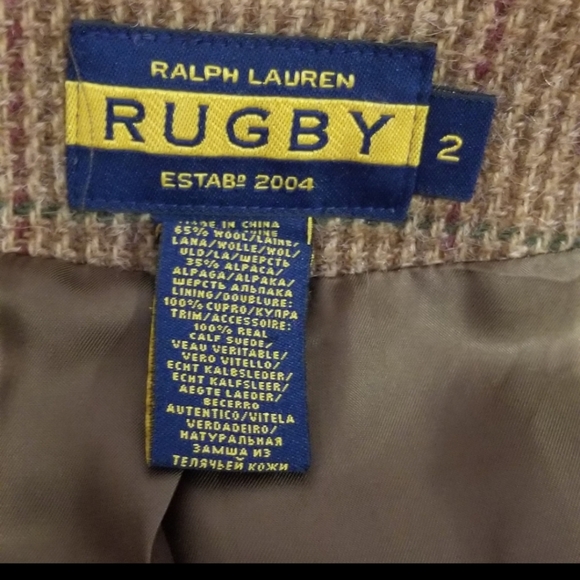 Ralph Lauren Rugby Tweed Blazer sz 2 fit n flair. VINTAGE SOLD - Picture 5 of 12